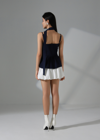 Formal Sleeveless With Decorative Flower Top AC933