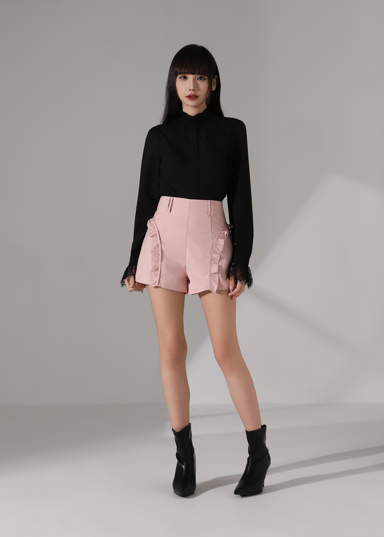 Sweet Ruffle A Line High Waist Short Pant AC936
