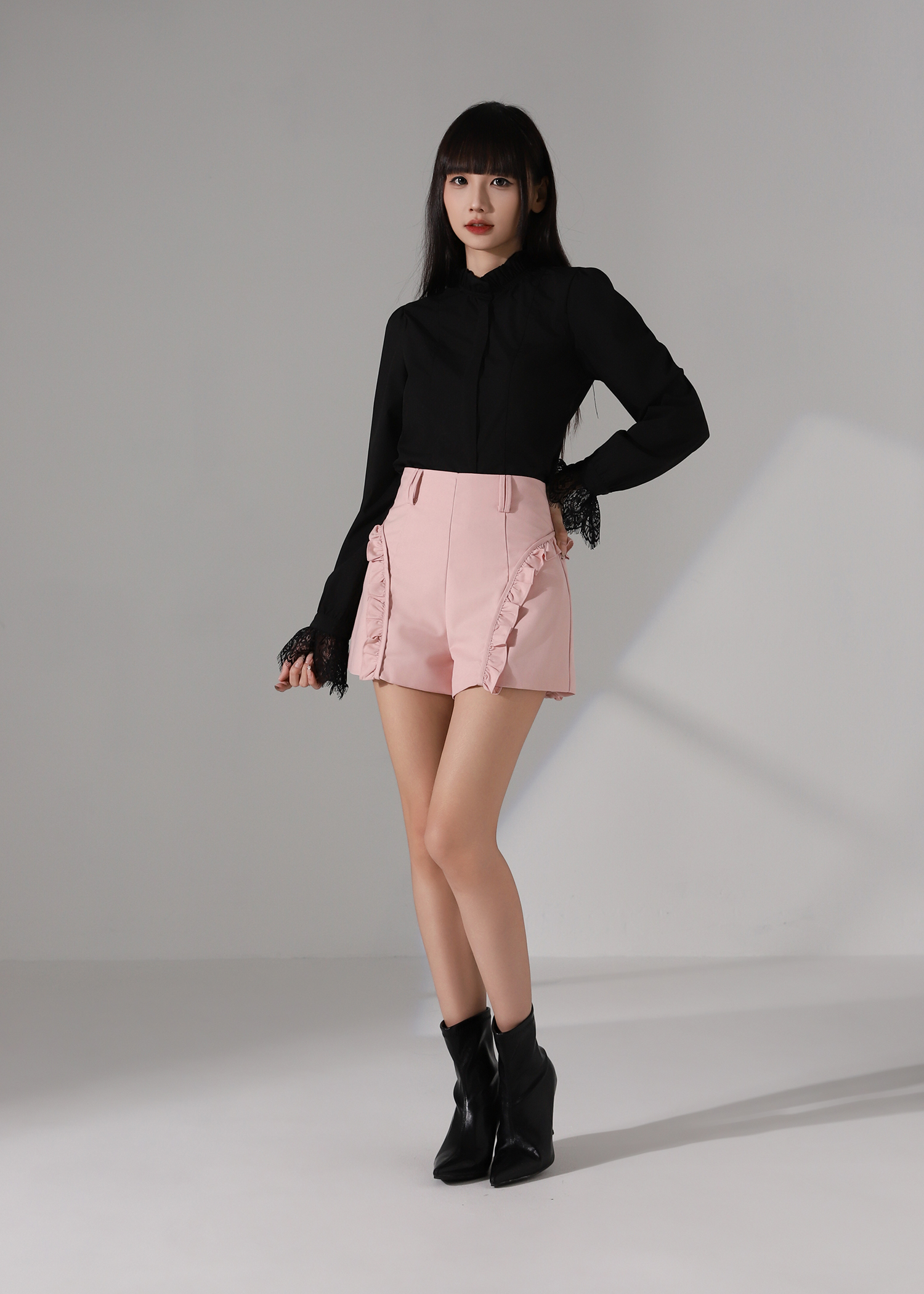 Sweet Ruffle A Line High Waist Short Pant AC936