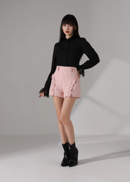 Sweet Ruffle A Line High Waist Short Pant AC936
