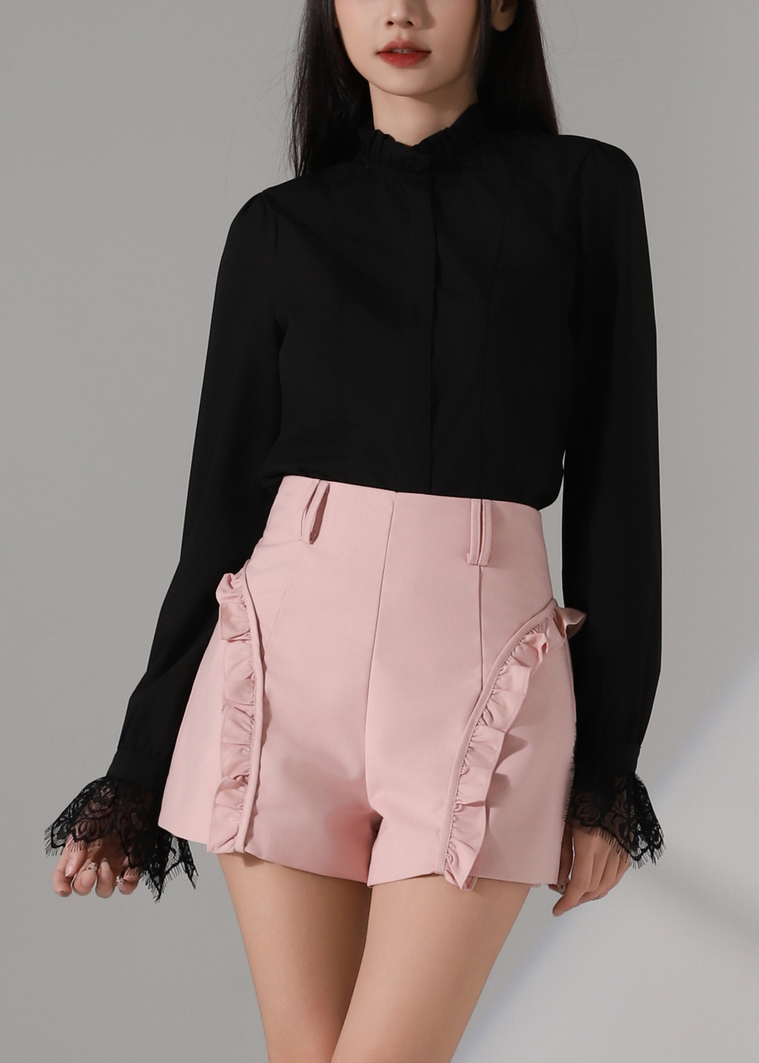 Sweet Ruffle A Line High Waist Short Pant AC936