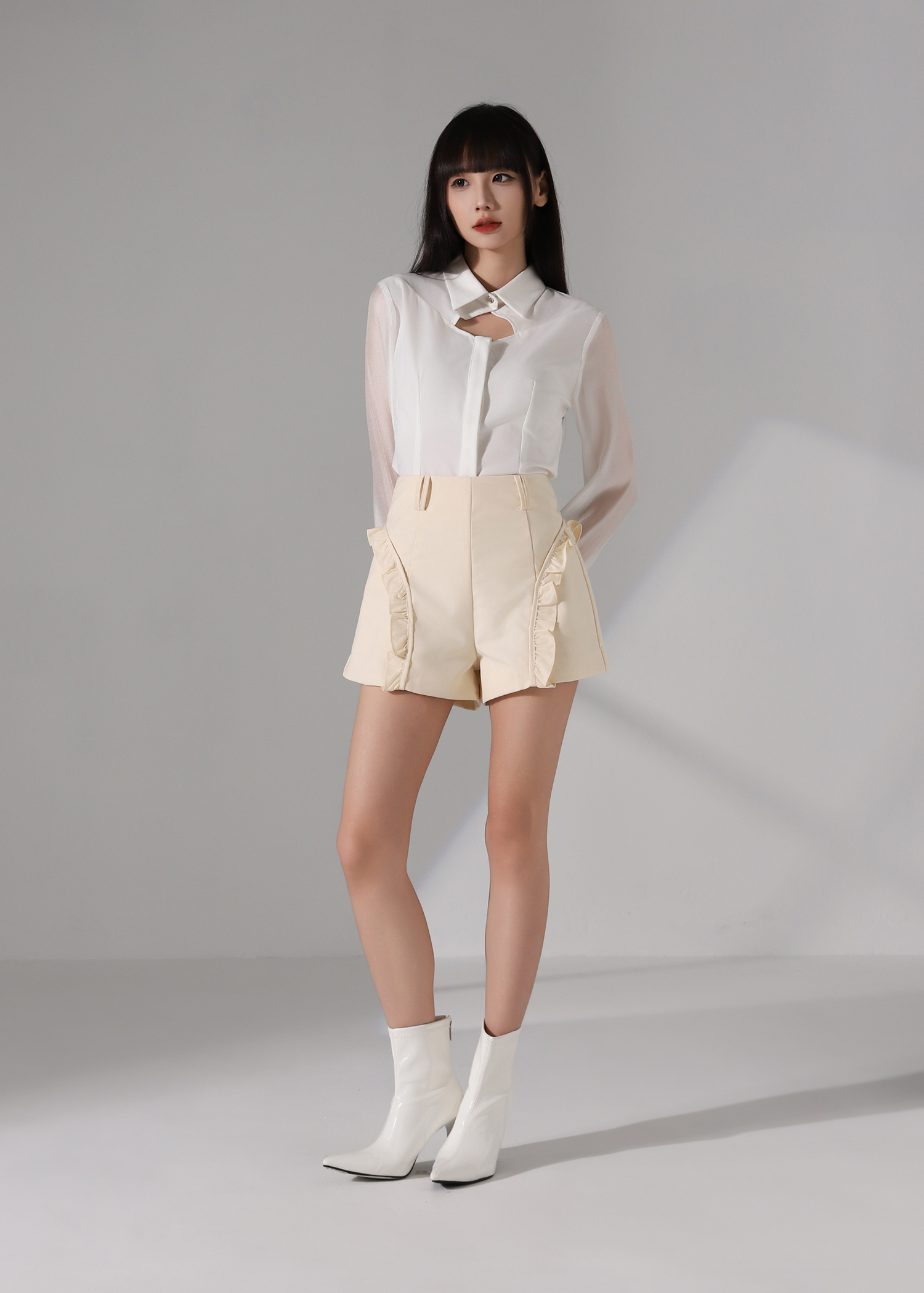 Sweet Ruffle A Line High Waist Short Pant AC936