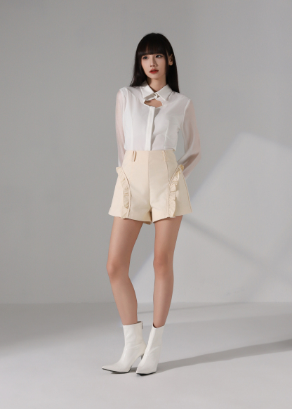 Sweet Ruffle A Line High Waist Short Pant AC936
