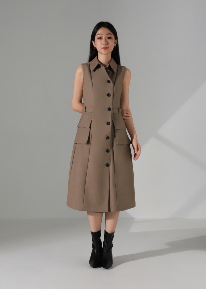 Sleeveless Trench Dress AC938