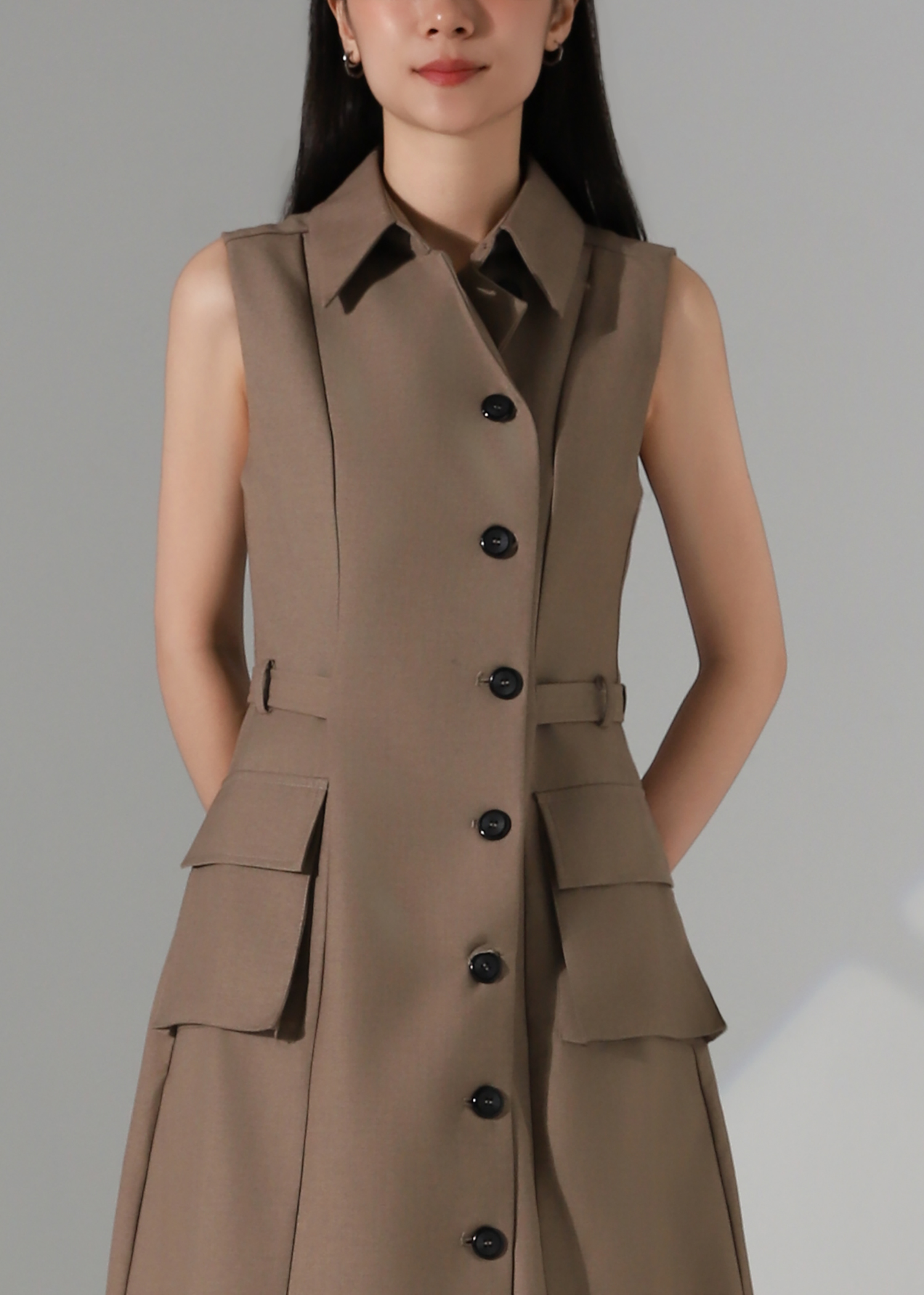 Sleeveless Trench Dress AC938