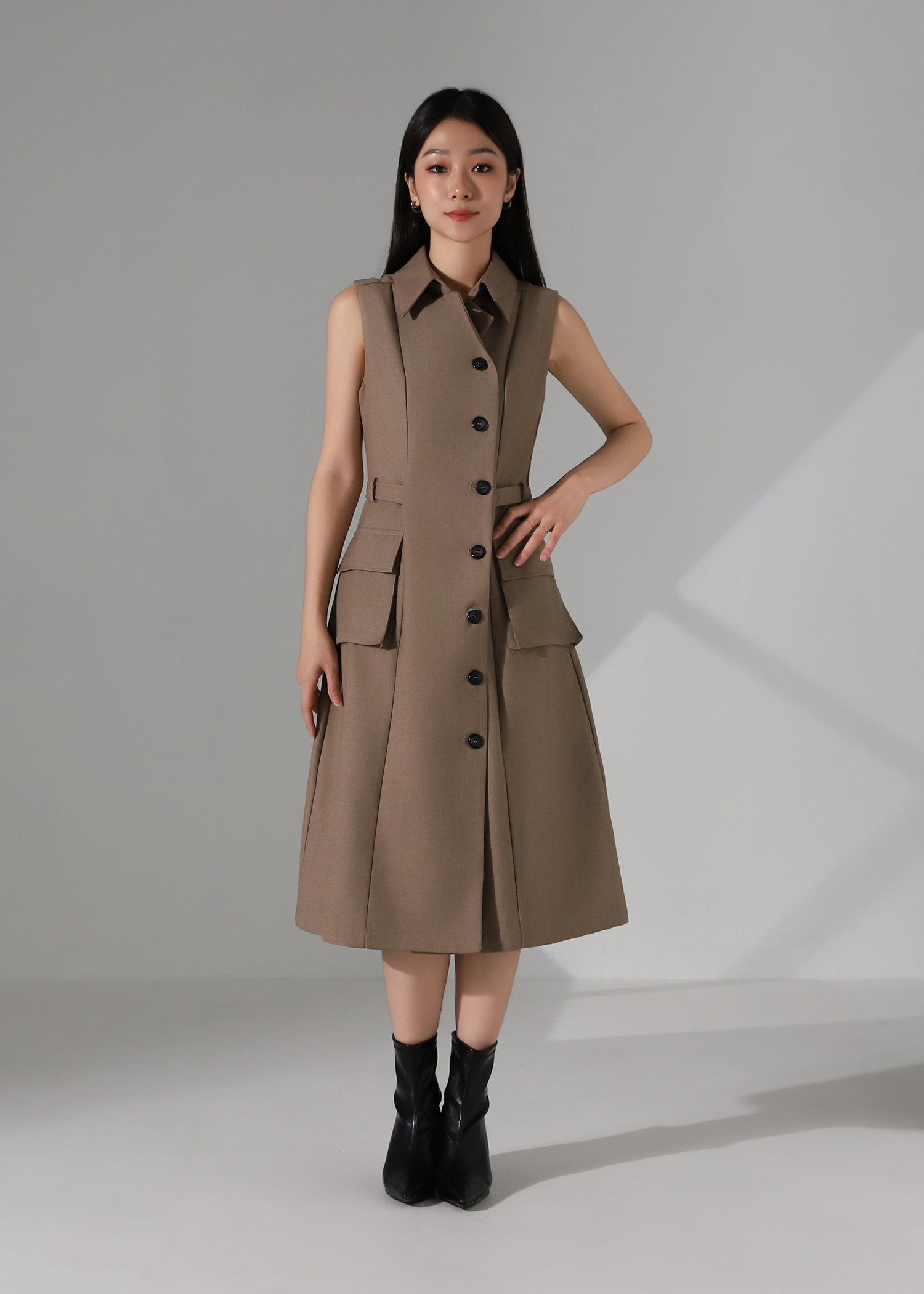 Sleeveless Trench Dress AC938