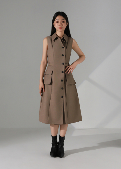 Sleeveless Trench Dress AC938