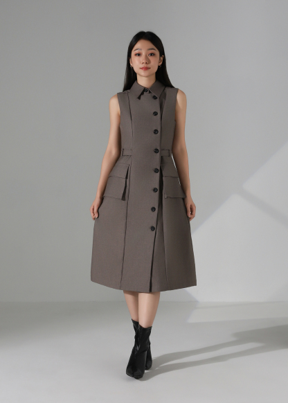 Sleeveless Trench Dress AC938