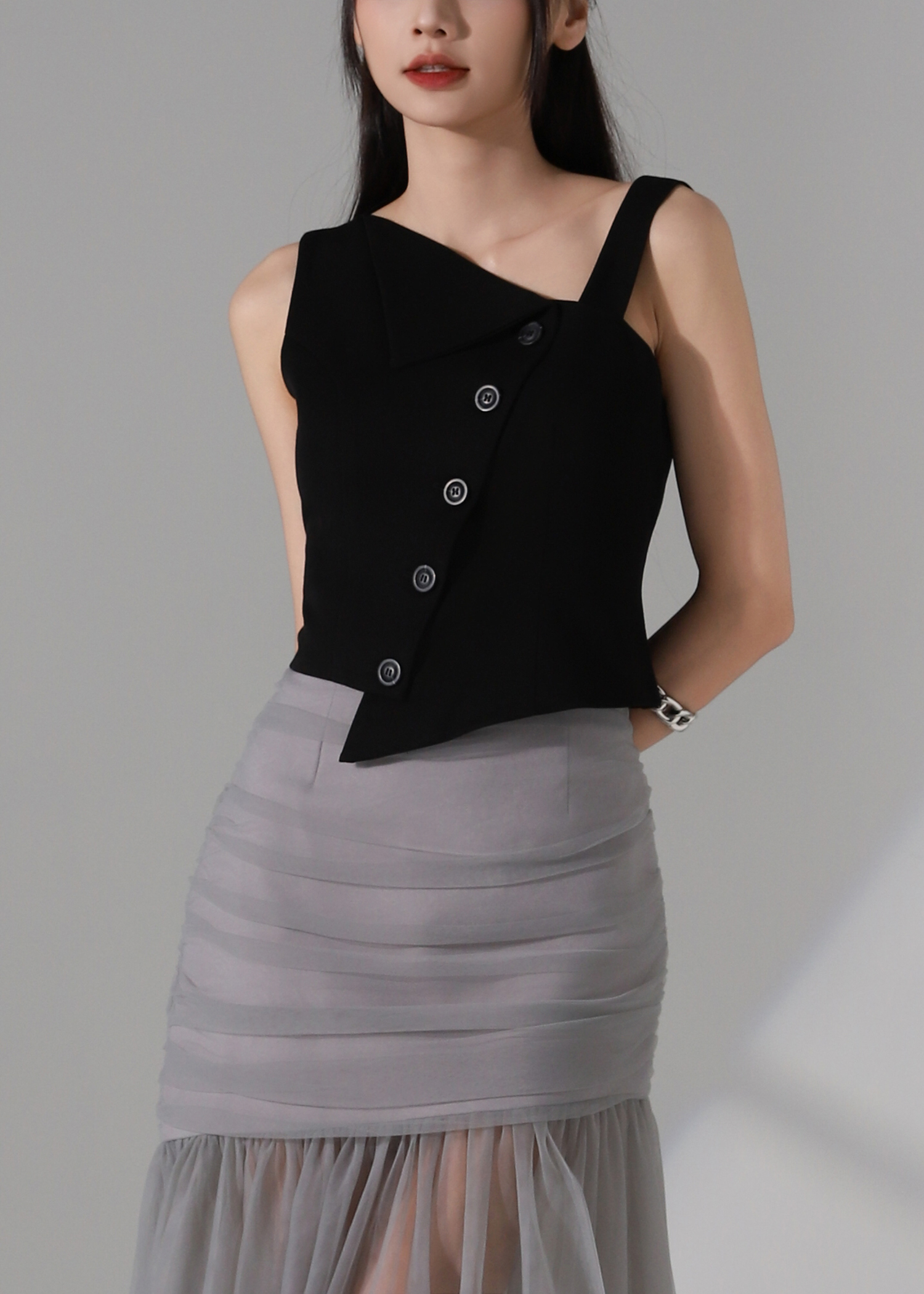 Asymmetrical One Shoulder Top AC940
