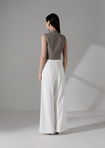 One-Shoulder Button Crop Top AC941