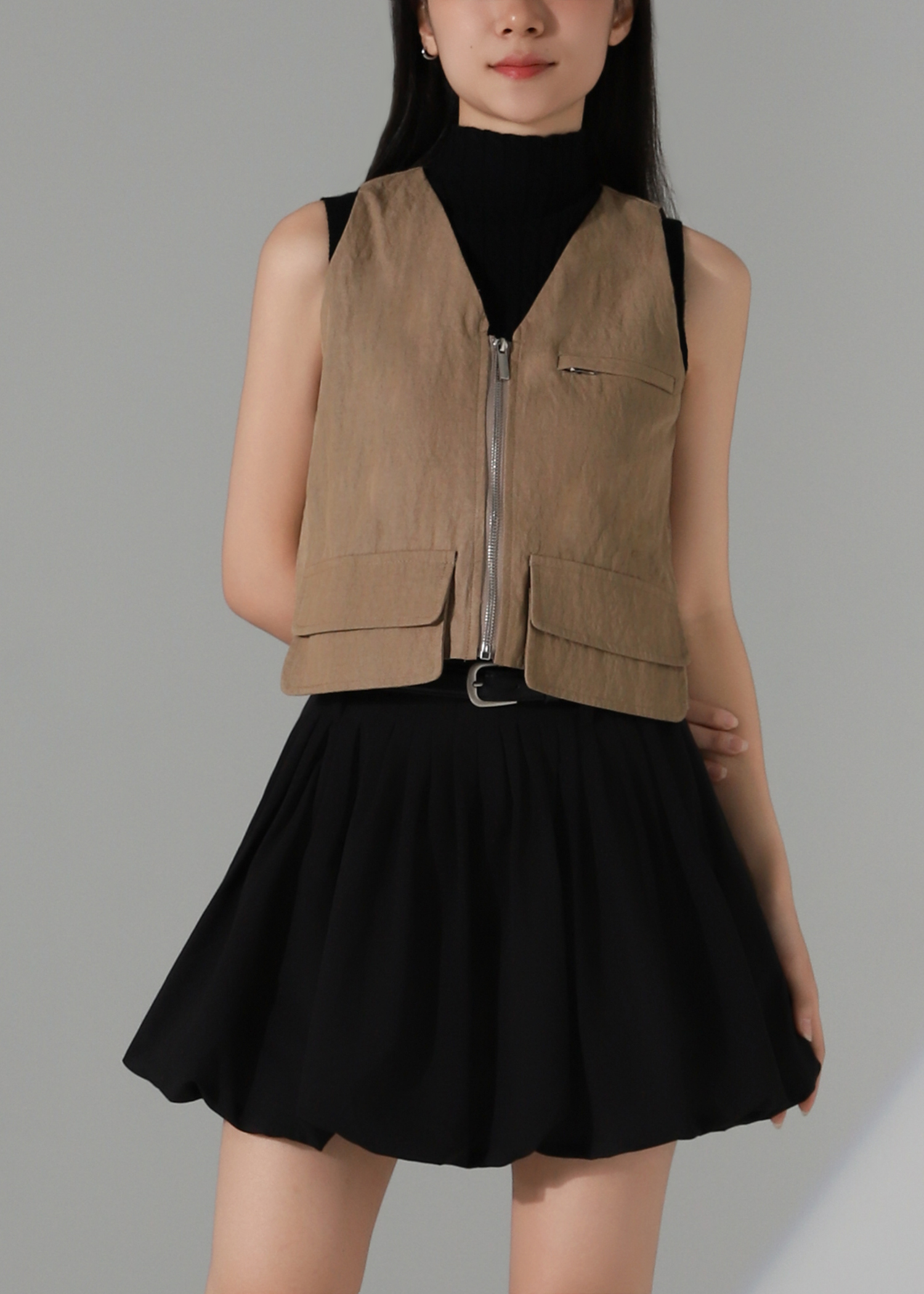 Sleeveless Front Zip Top AC944