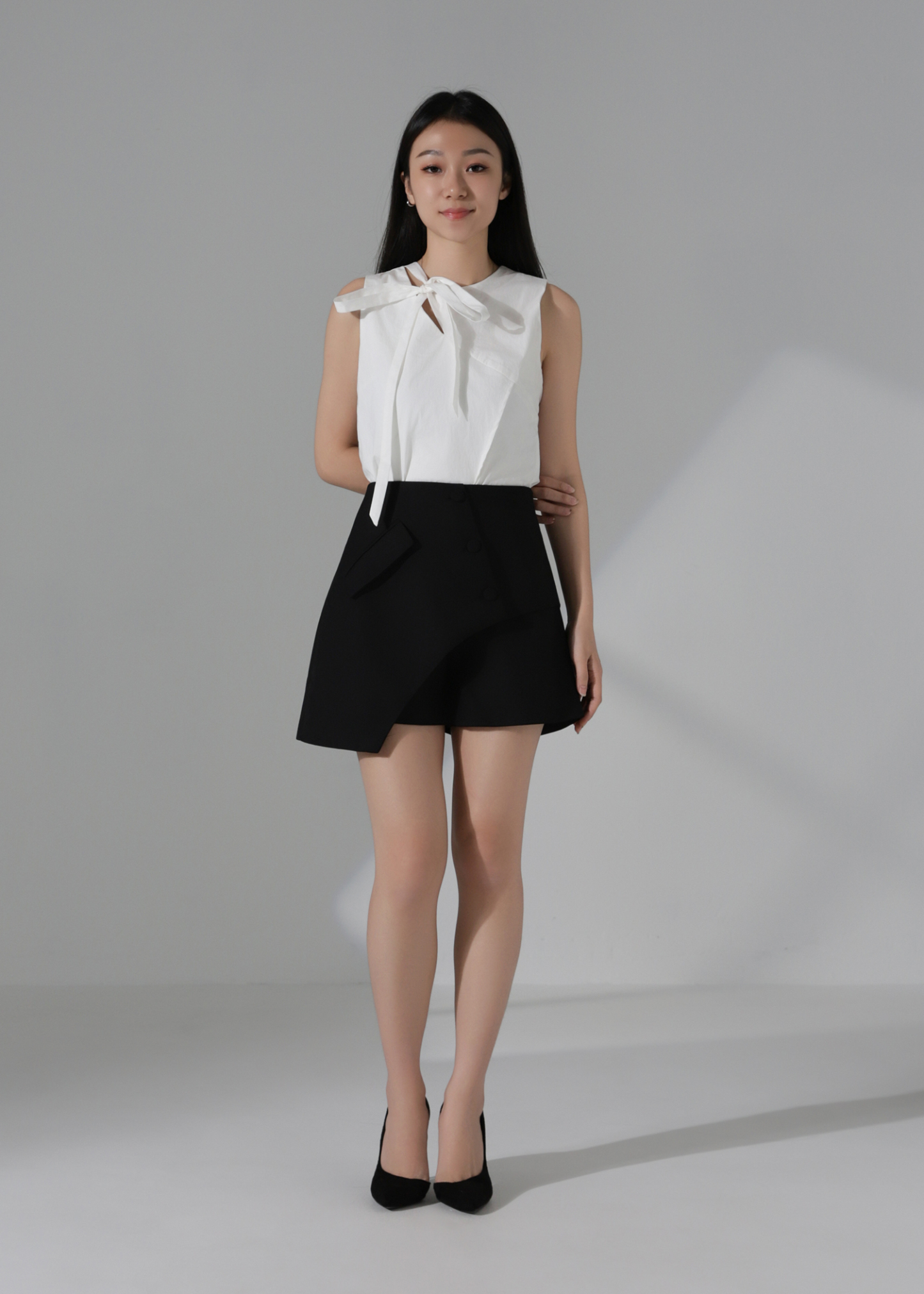 Button Wrap Skort AC948