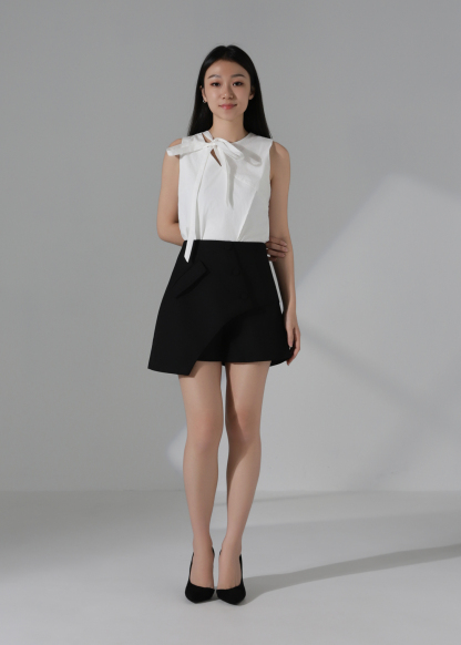 Button Wrap Skort AC948
