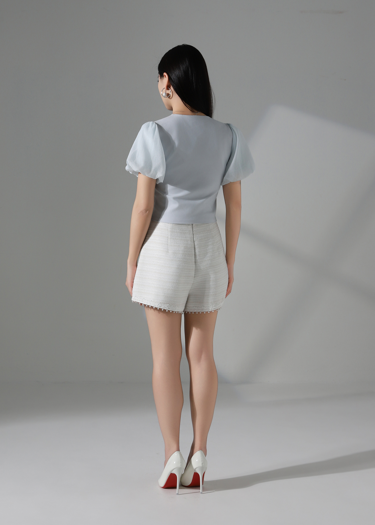 High Waisted Tweed Short Pants ACX10