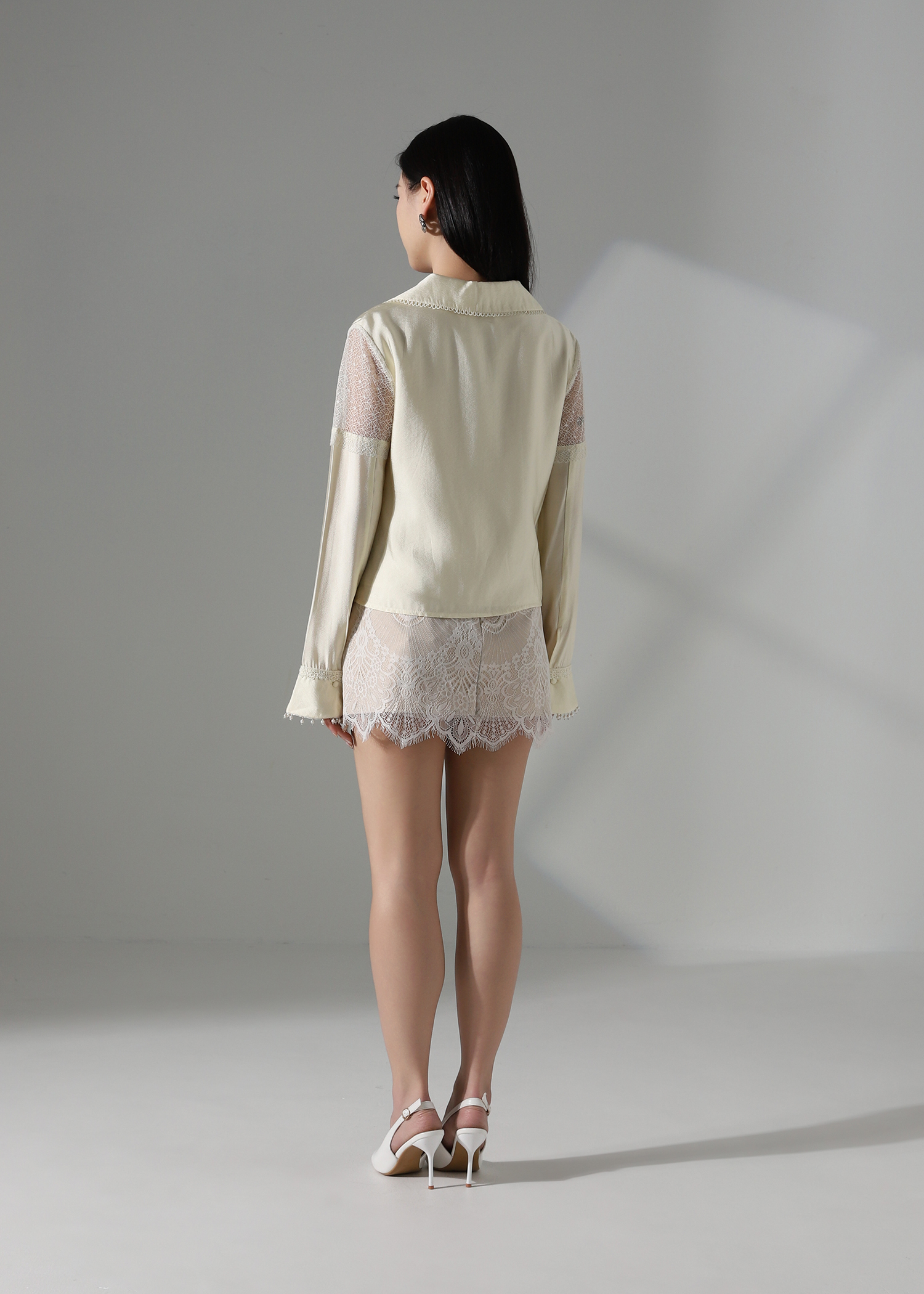 V Neck Lace Top ACX11