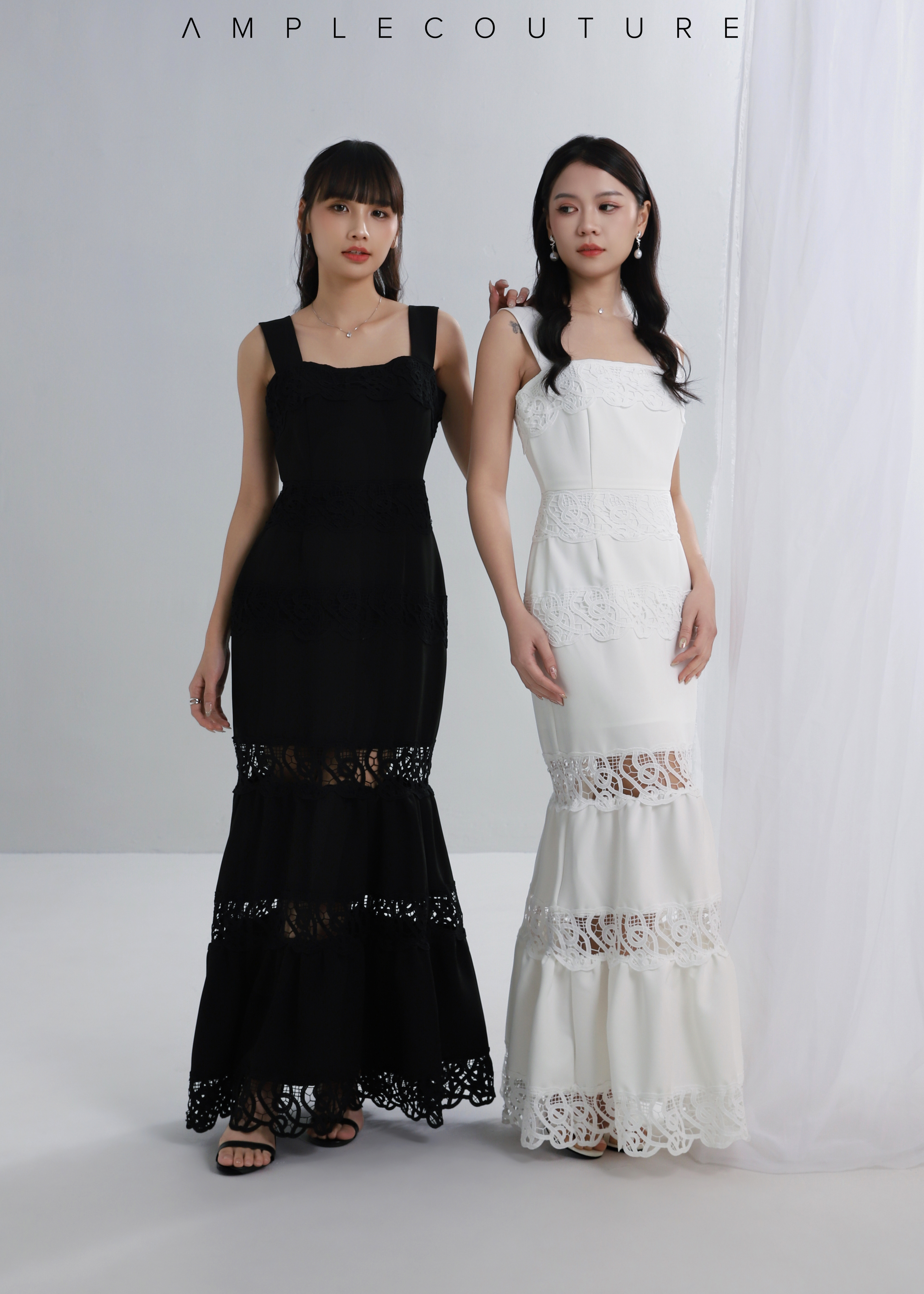 Vacation Style Eyelet Lace Dress AC783