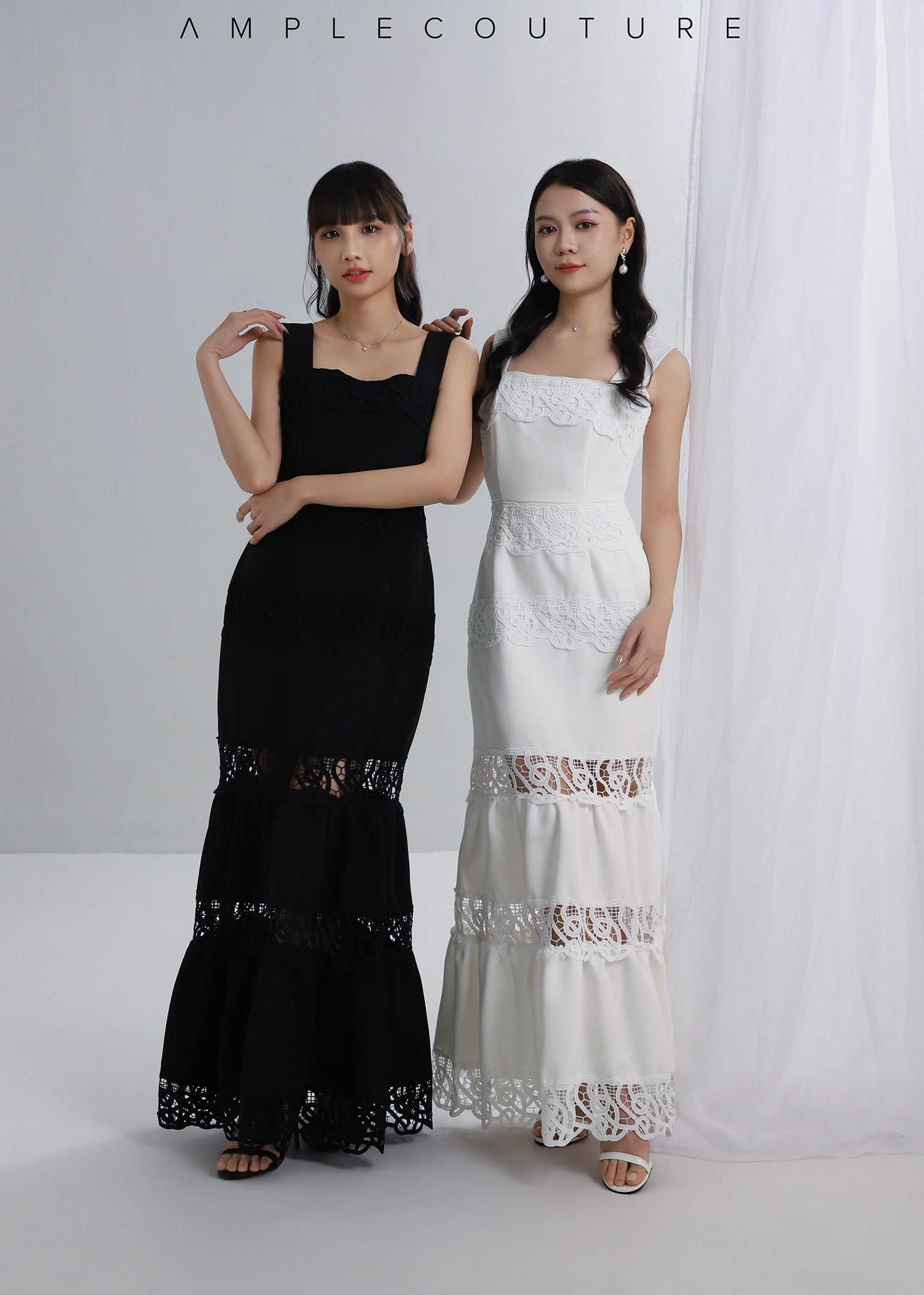 Vacation Style Eyelet Lace Dress AC783