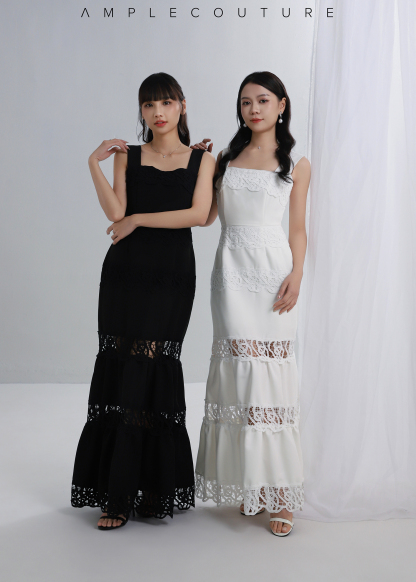 Vacation Style Eyelet Lace Dress AC783