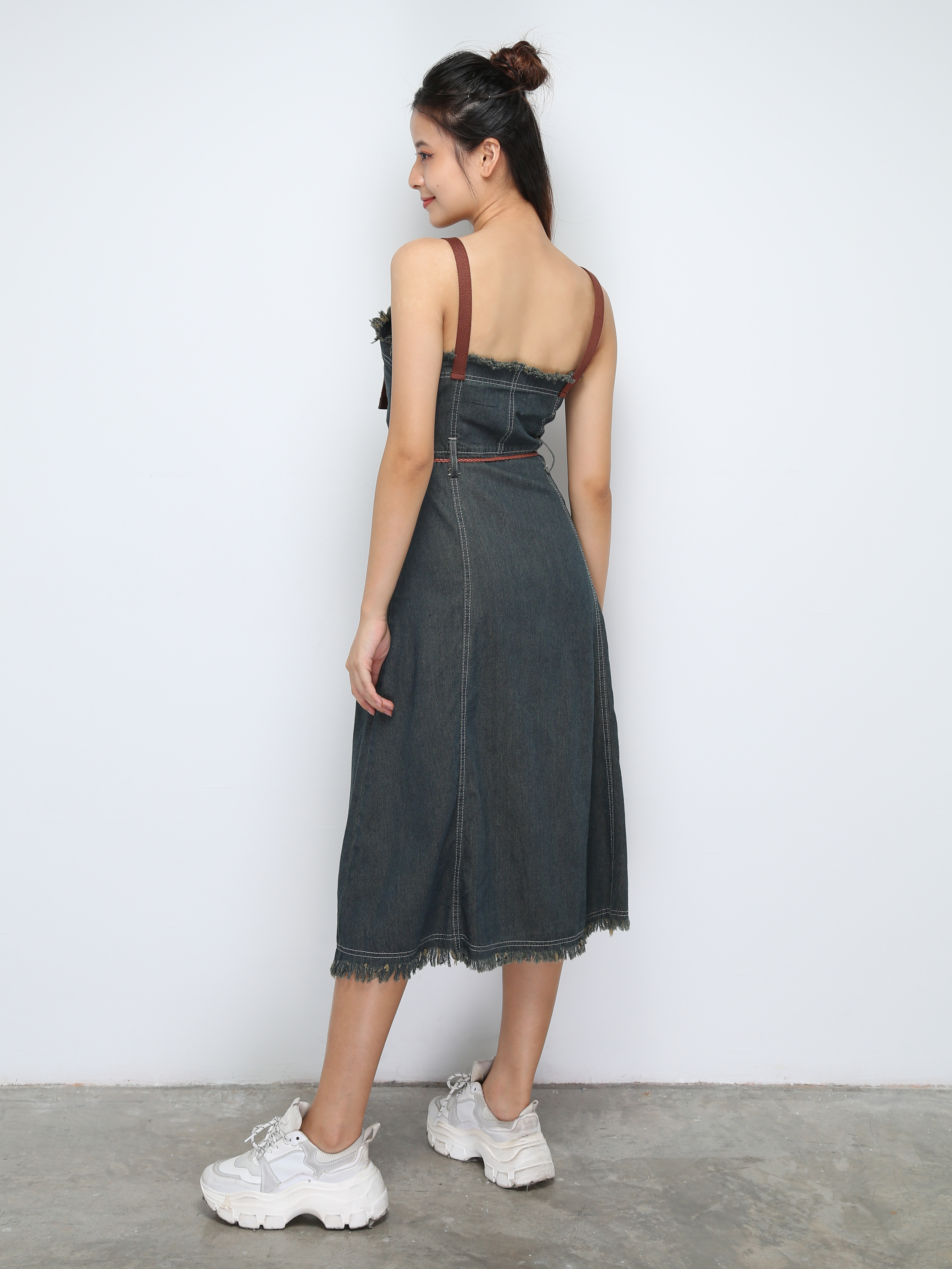 Denim Side Split Dress 31365