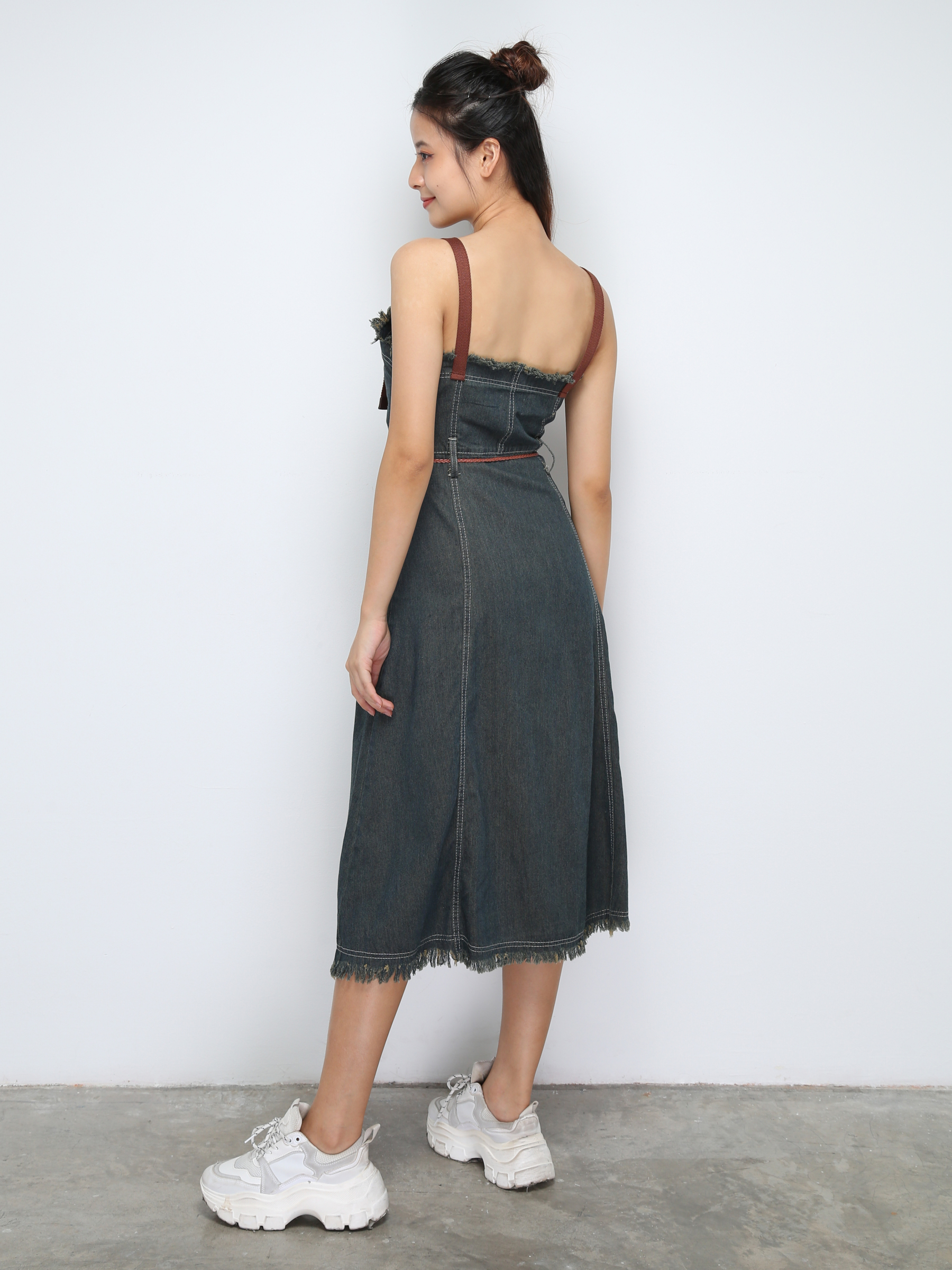 Denim Side Split Dress 31365