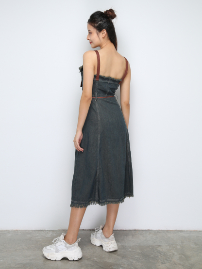 Denim Side Split Dress 31365