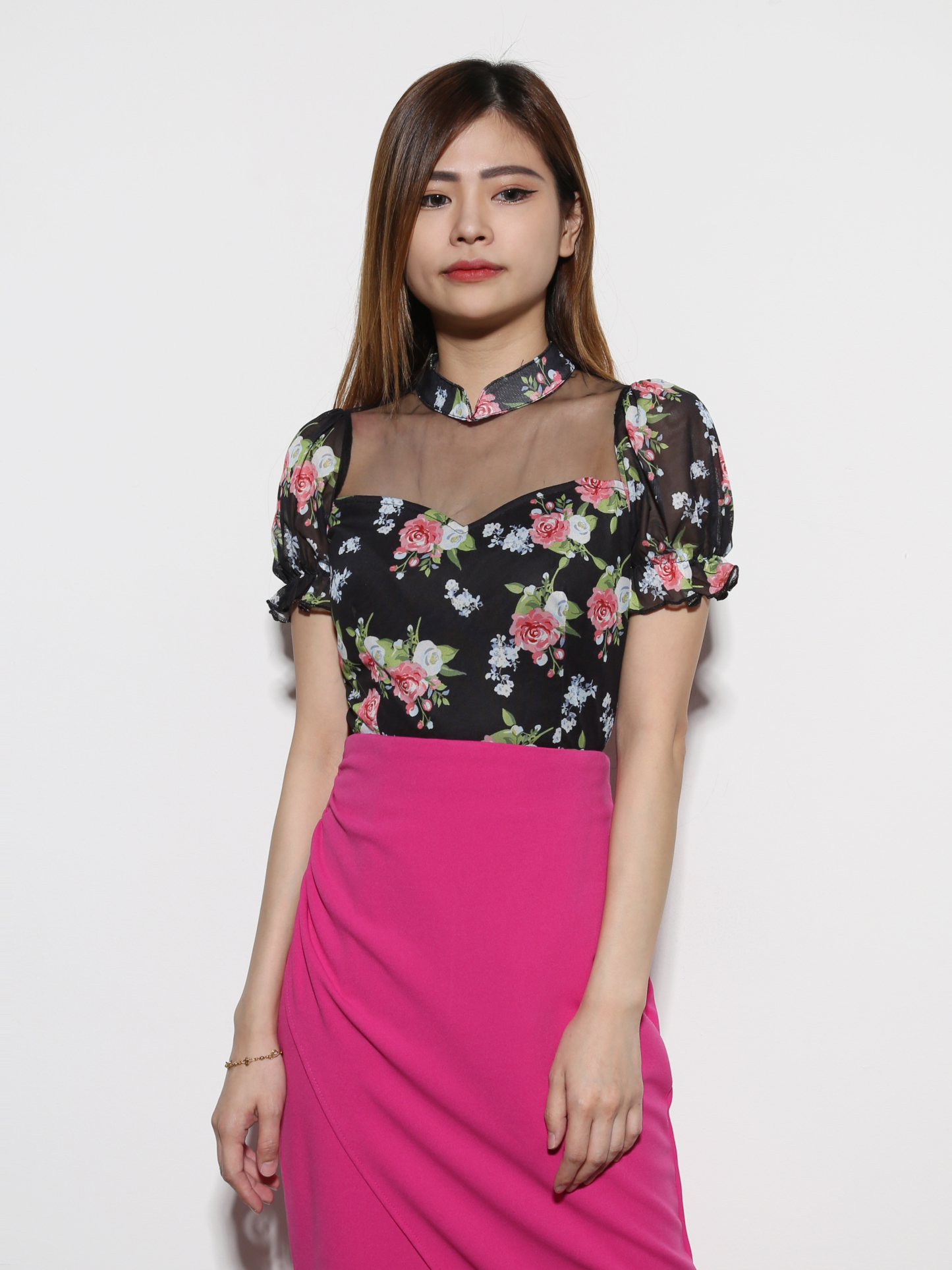 High Waist Side Pleated With Spilt Skirt 27996