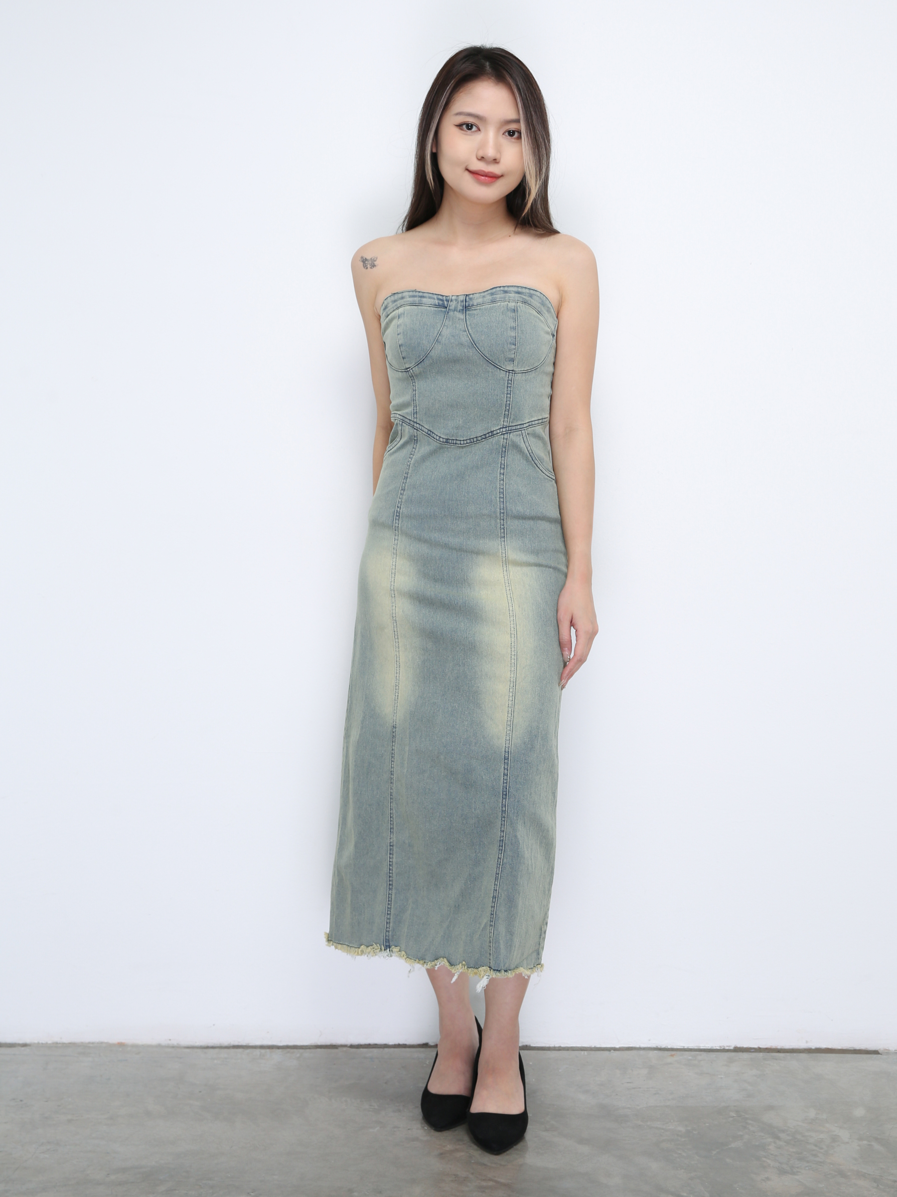 Denim Tube Dress 35083