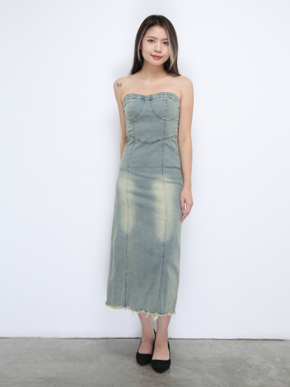 Denim Tube Dress 35083