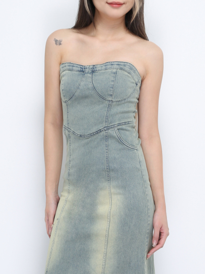 Denim Tube Dress 35083