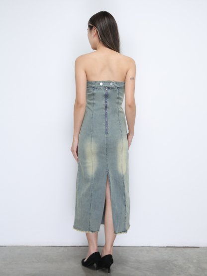 Denim Tube Dress 35083
