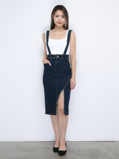 Denim With Strap Skirt 33661