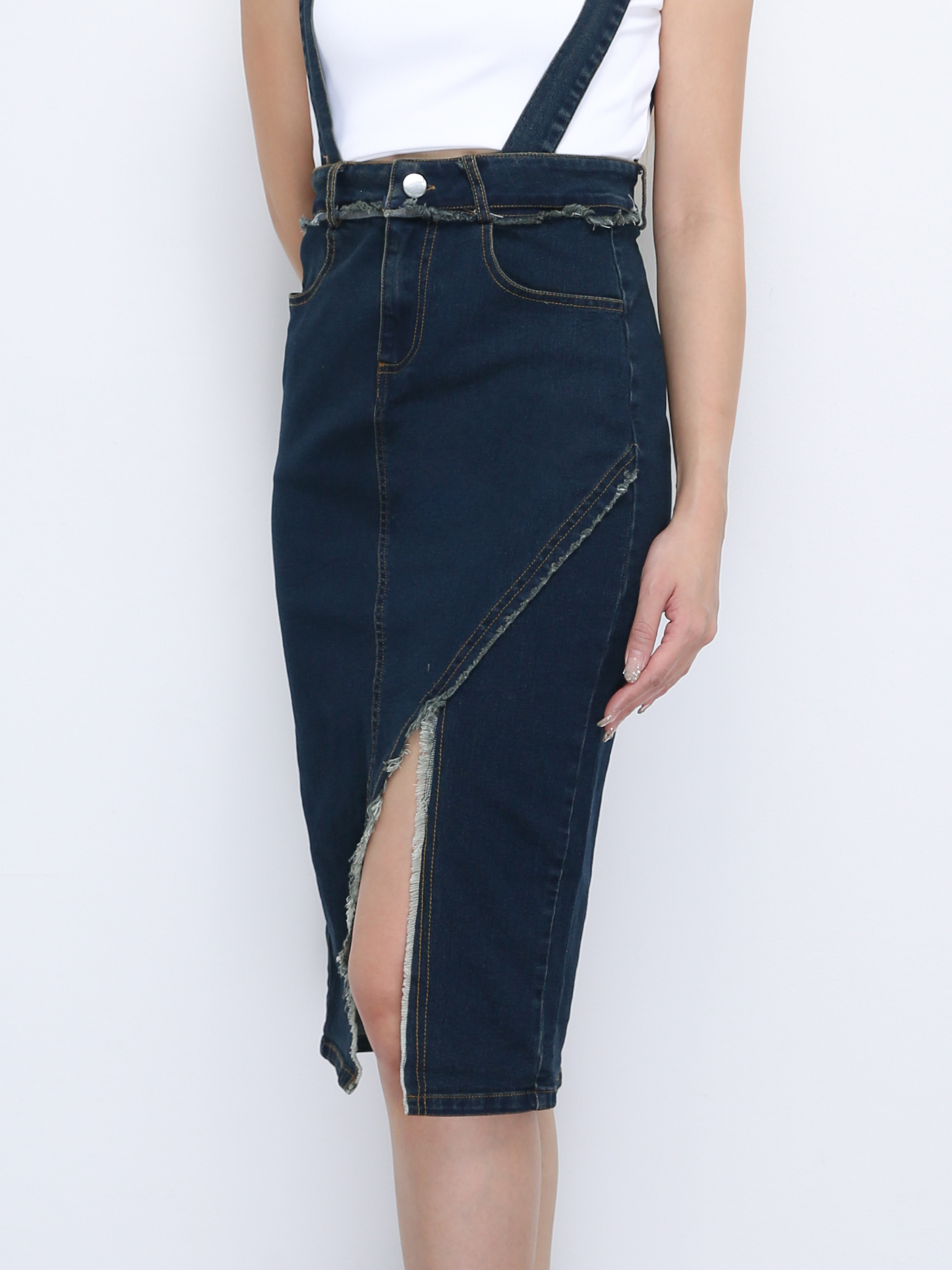 Denim With Strap Skirt 33661