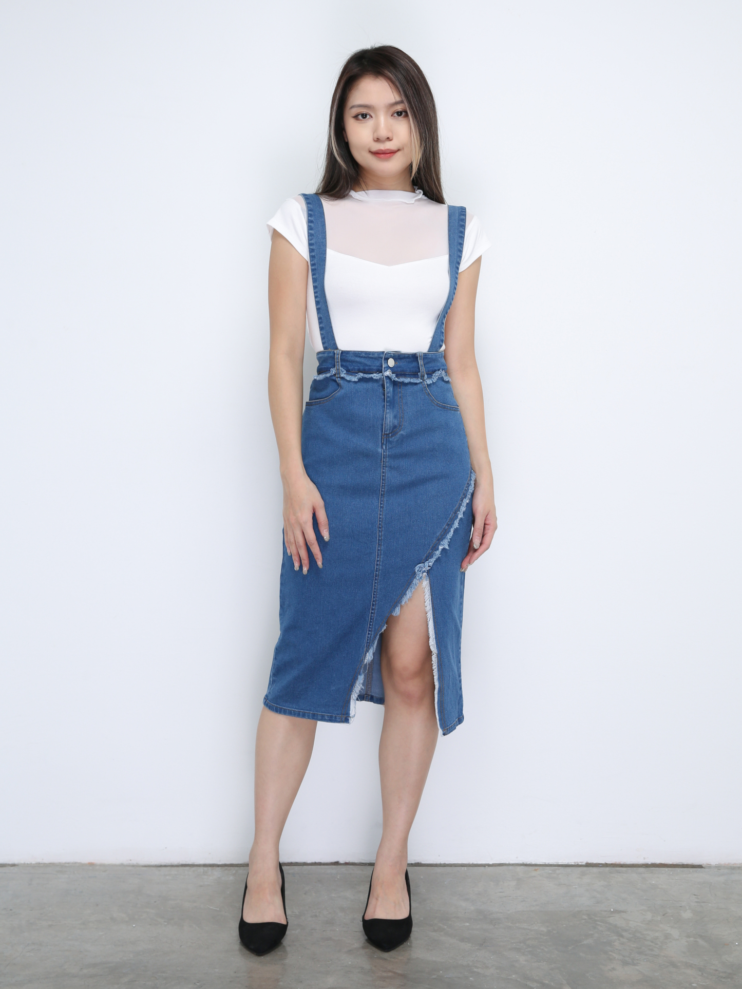 Denim With Strap Skirt 33661