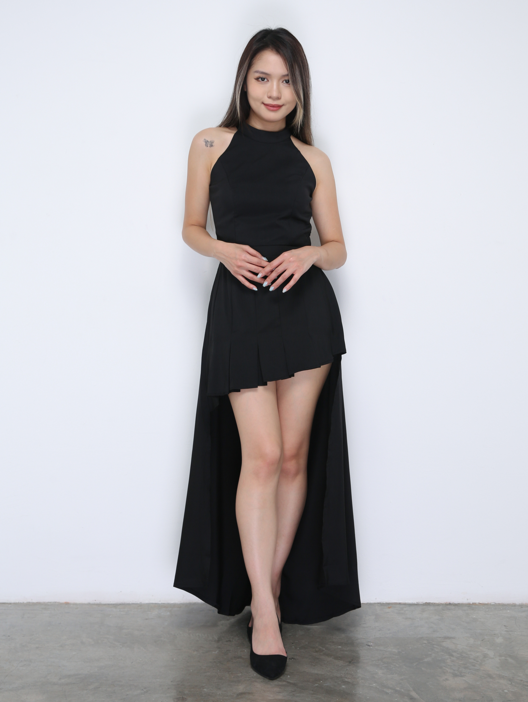 Sleeveless Back Zip Top With Long Skirt Set 36321