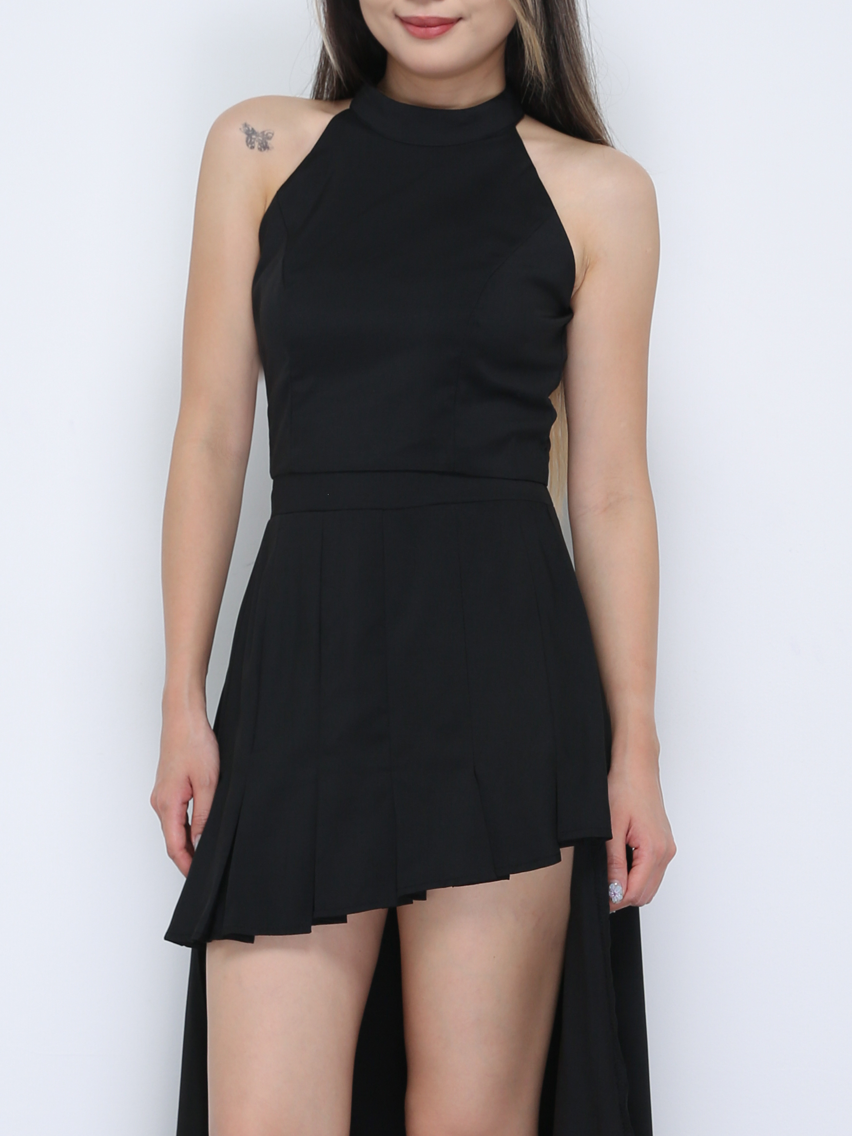 Sleeveless Back Zip Top With Long Skirt Set 36321