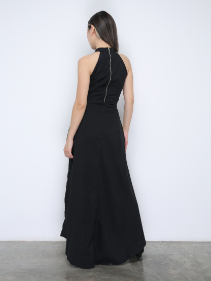 Sleeveless Back Zip Top With Long Skirt Set 36321