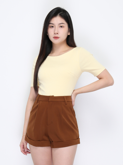 Front Pocket Pleated Short Pant 34971