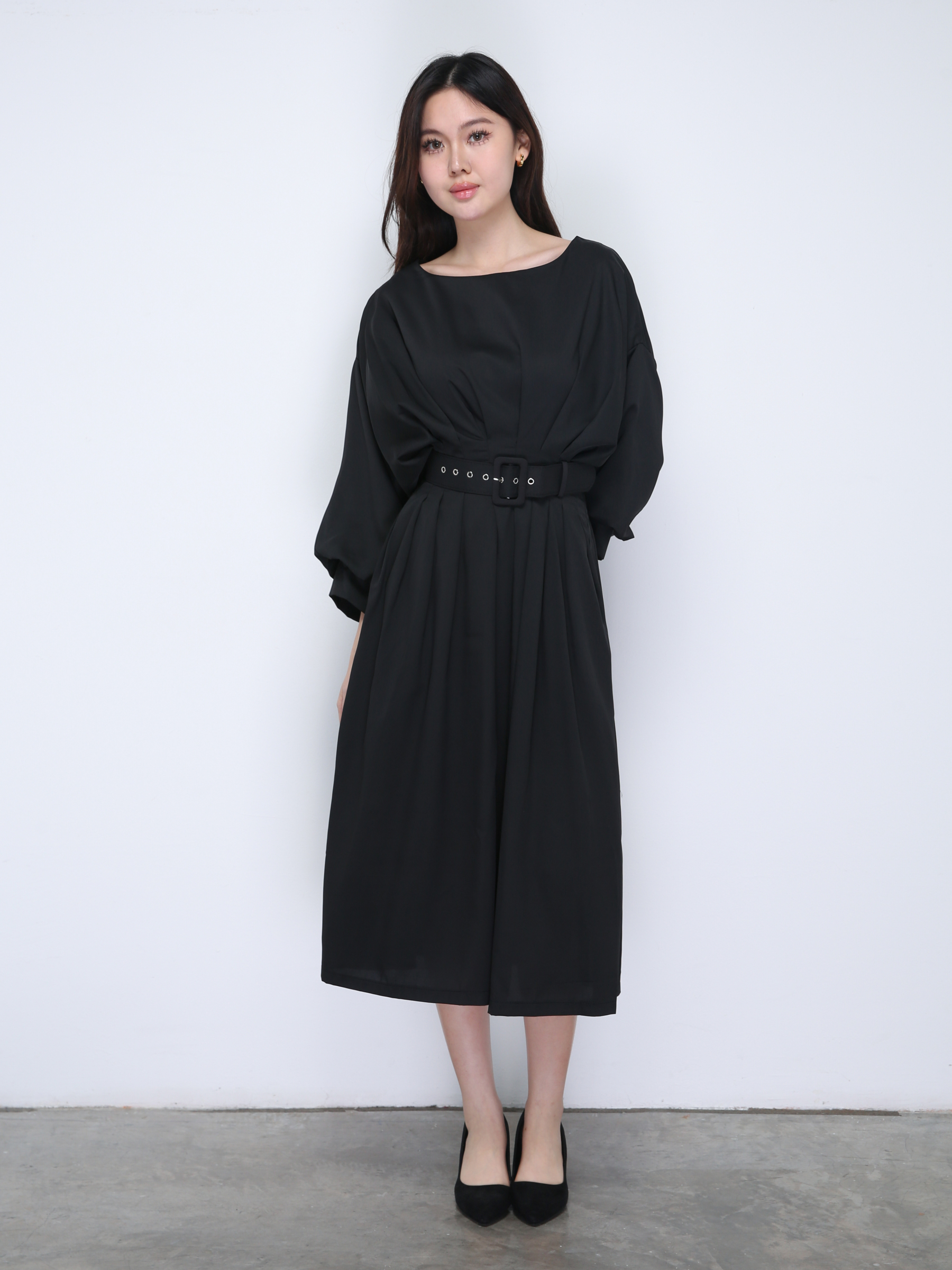 Chiffon Waist Pleated Dress 21639