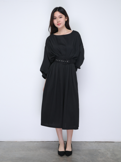 Chiffon Waist Pleated Dress 21639