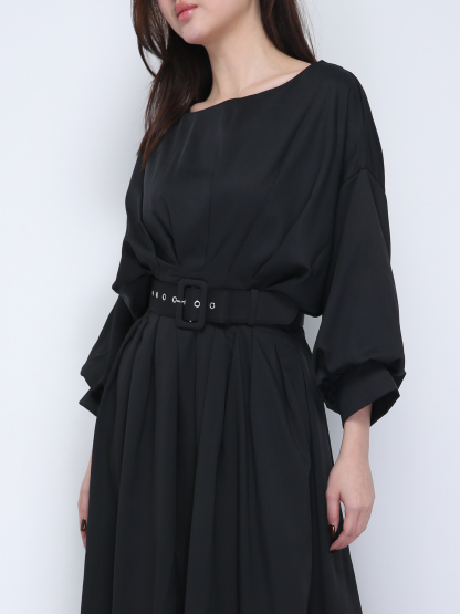 Chiffon Waist Pleated Dress 21639