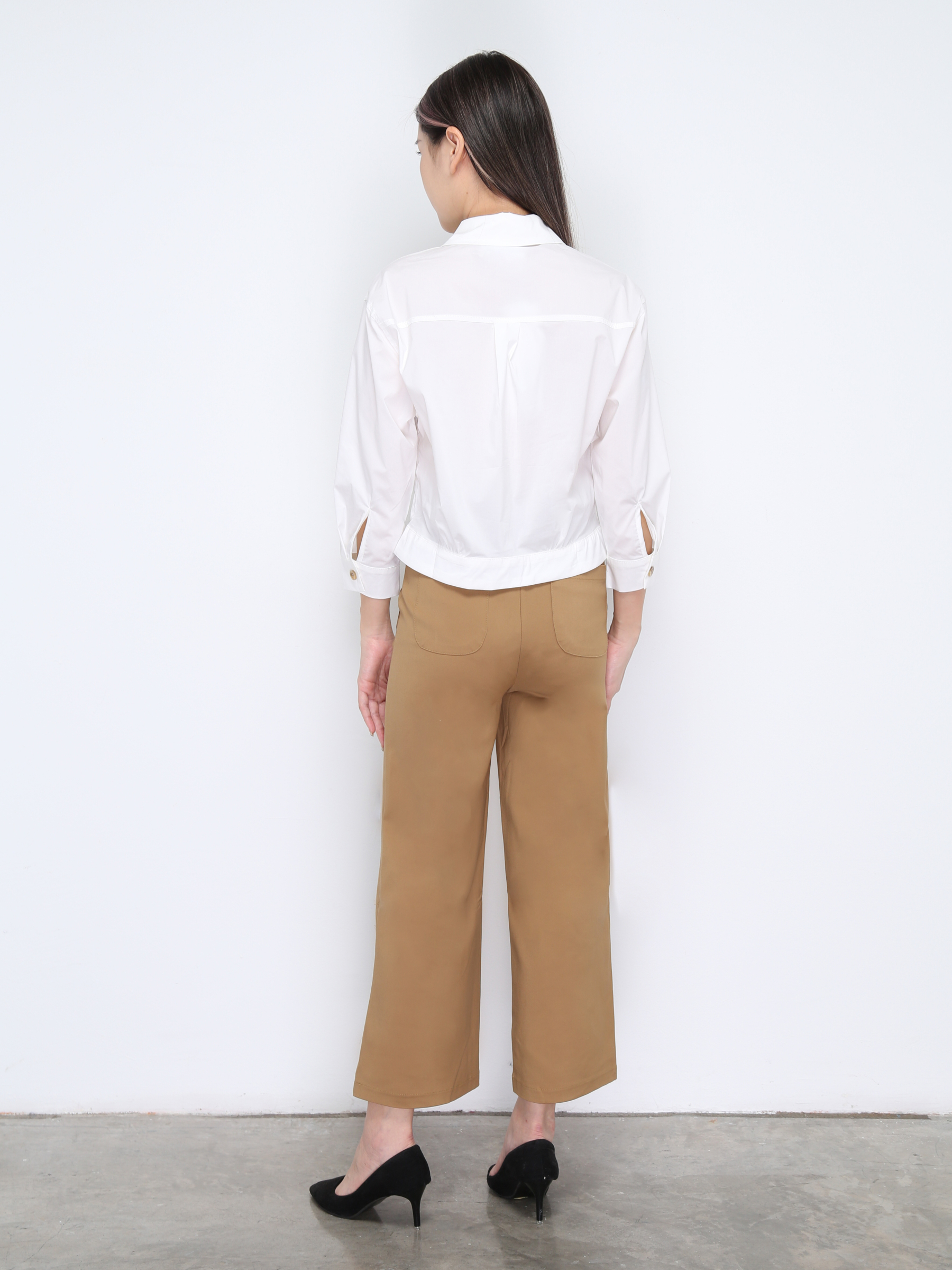 High Waist Front And Back Pocket Long Pants 35000