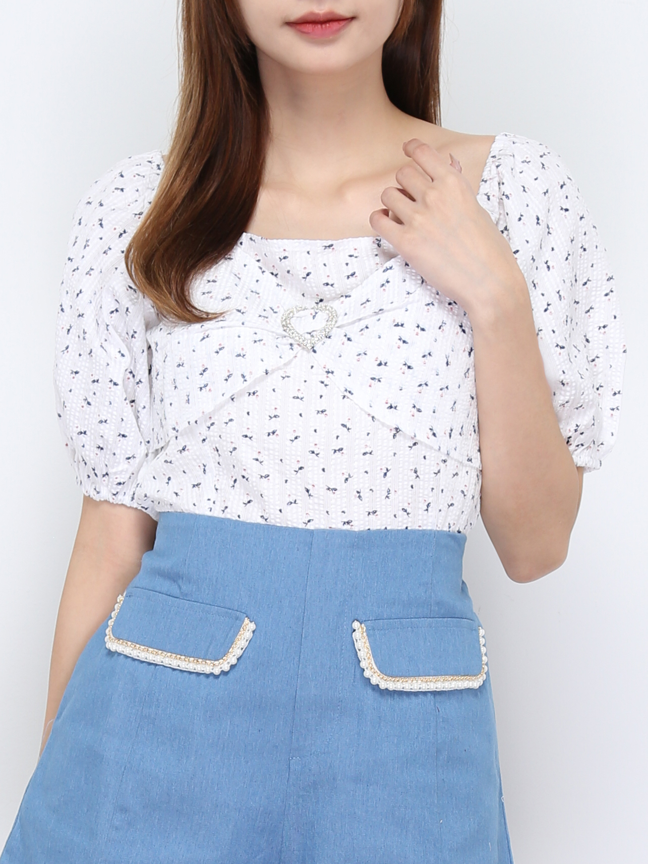 Square Neck Puff Sleeve Top 20270