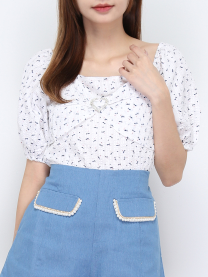 Square Neck Puff Sleeve Top 20270