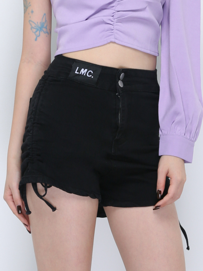 Denim With Side Drawstring Short Pants 21602