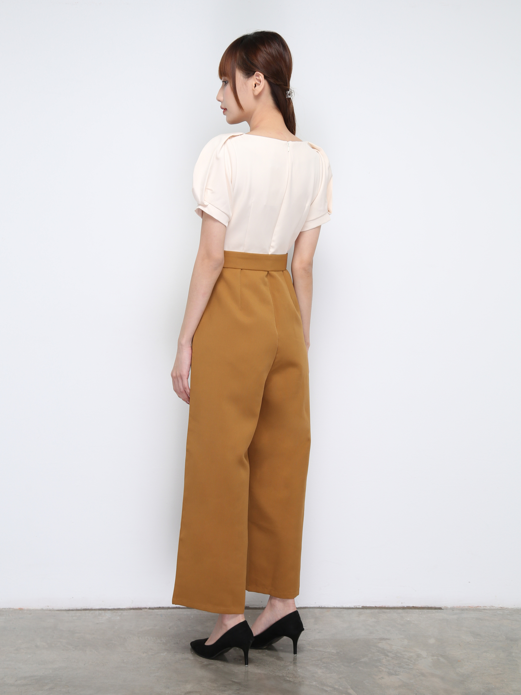 V Neck Two Tone With Belt Jumpsuit 21190