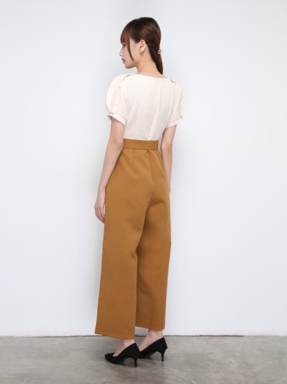 V Neck Two Tone With Belt Jumpsuit 21190