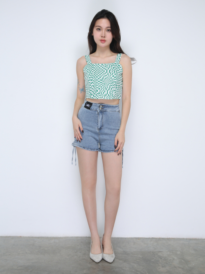 Checker With Strap Top 21681