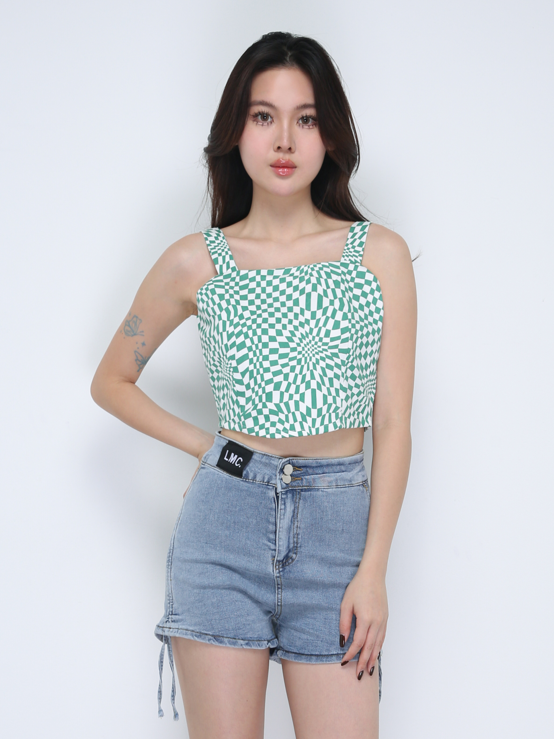 Checker With Strap Top 21681