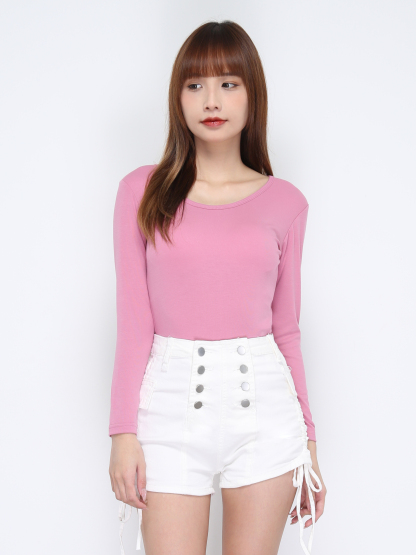 Boat Neck Plain Top 20991