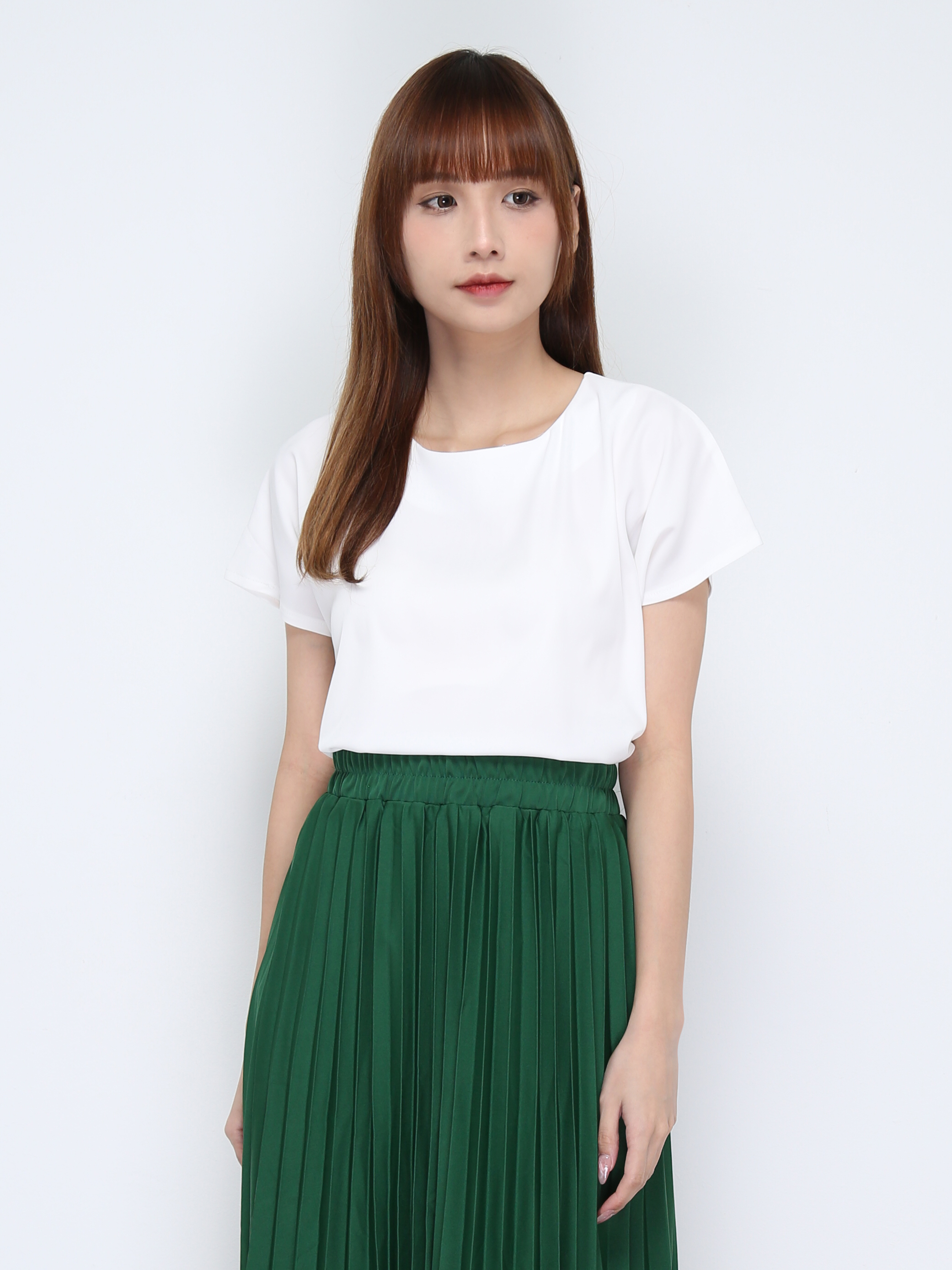 Short Sleeve Irregular Long Top 20856